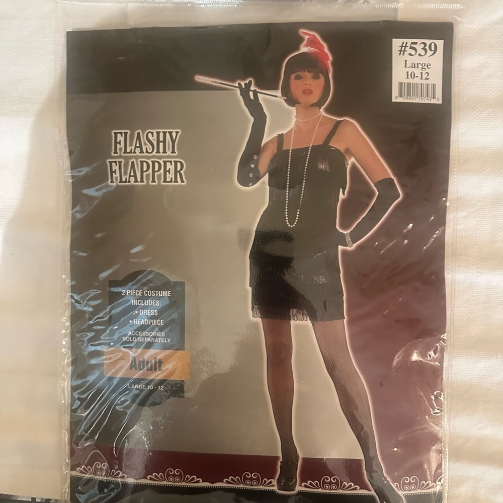 Flashy Flapper Costume with Feathered head piece